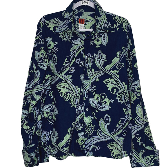 Bagutta Other - Bagutta CIT S.p.a. ITALIAN Paisley Button Down Shirt Blue XL